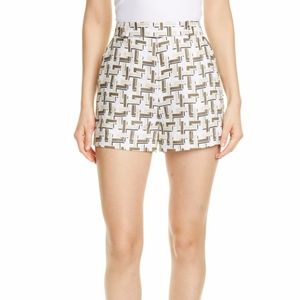 Equipment Jeannine Geometric Linen Shorts